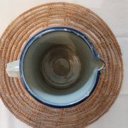 Speckled enamelled stoneware jug signed Christine Robert