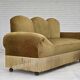 1950s, 2 seater sofa/daybed, light green furniture velour, ash wood legs.