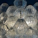 Venetian chandelier in colorless Murano glass, circa 1970