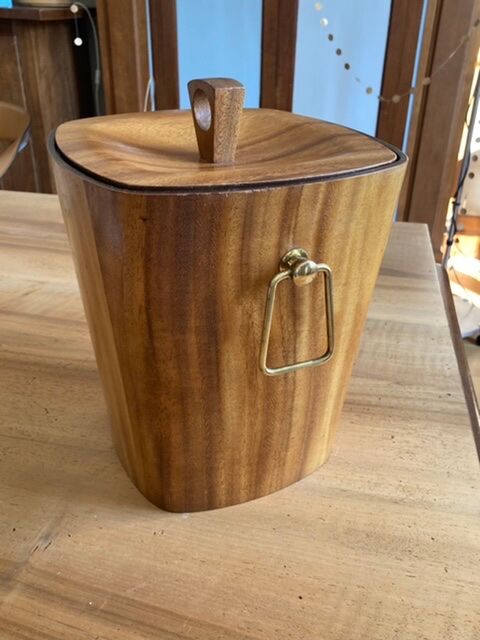 Vintage champagne bucket / teak ice cream