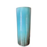 Umbrella holder in blue ceramic signed clément massier 1900-1920