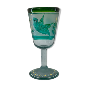 Verre cristal à décors oiseaux