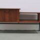 vintage teak TV cabinet metal frame