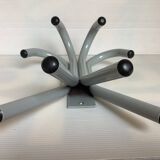 Industrial coat rack with eight hooks