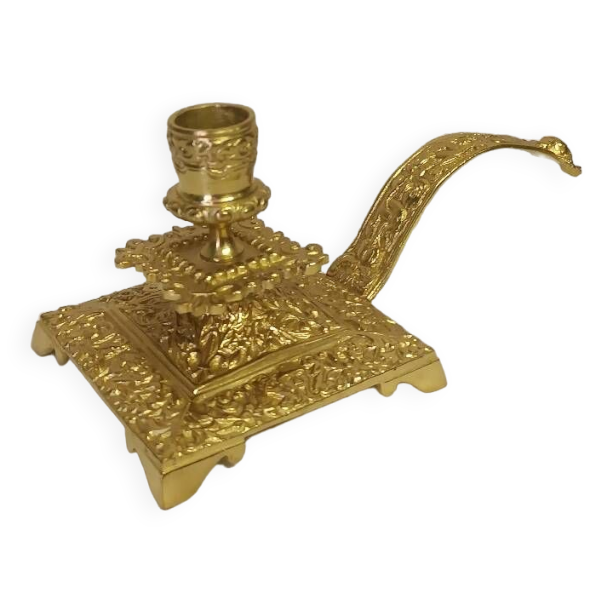 Cave rat bronze candlestick