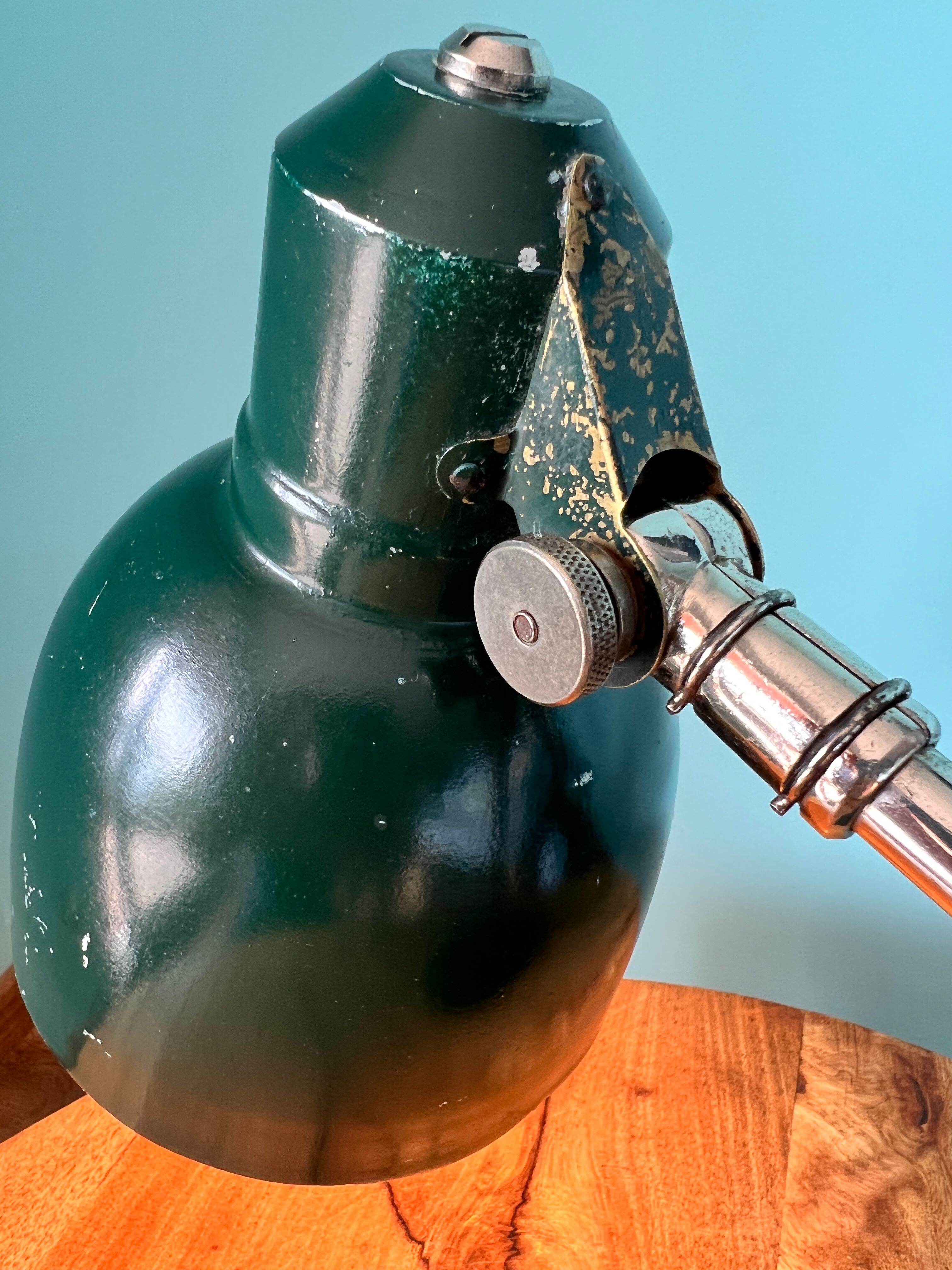 Bedside lamp from the 1950's, mid century table lamp with industrial style