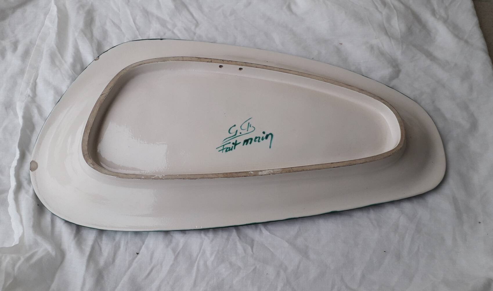 Plat céramique signé 1950