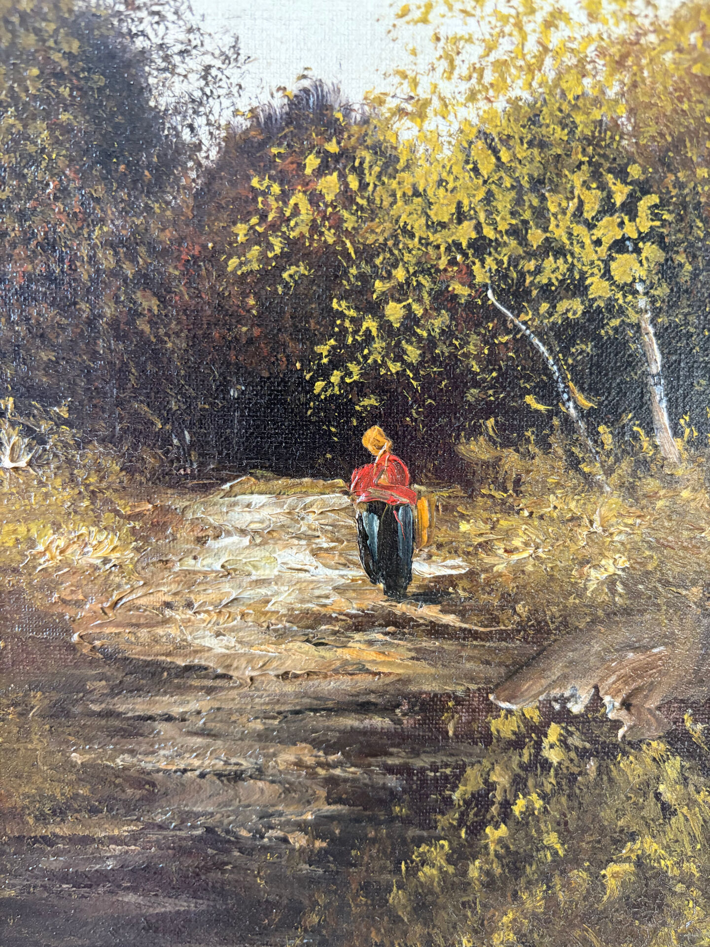 Balade en forêt, huile sur toile
