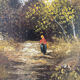 Balade en forêt, huile sur toile