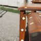 Series of 4 wooden trundle tables with mother-of-pearl inlays, Orient XXth