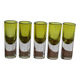 Lot de 5 verres à liqueur en verre vert