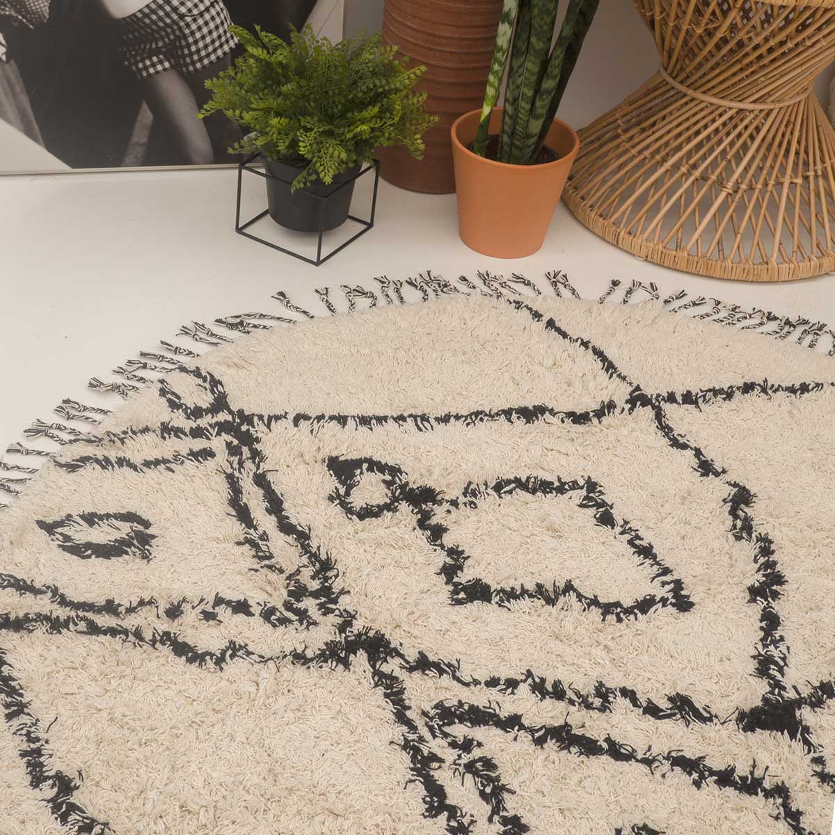 Round Berber carpet 150 cm