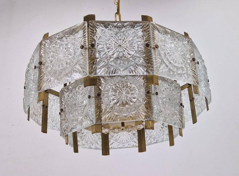 Midcentury Chandelier designed by Jaroslav Bejvl, Kamenicky Senov, 1970s