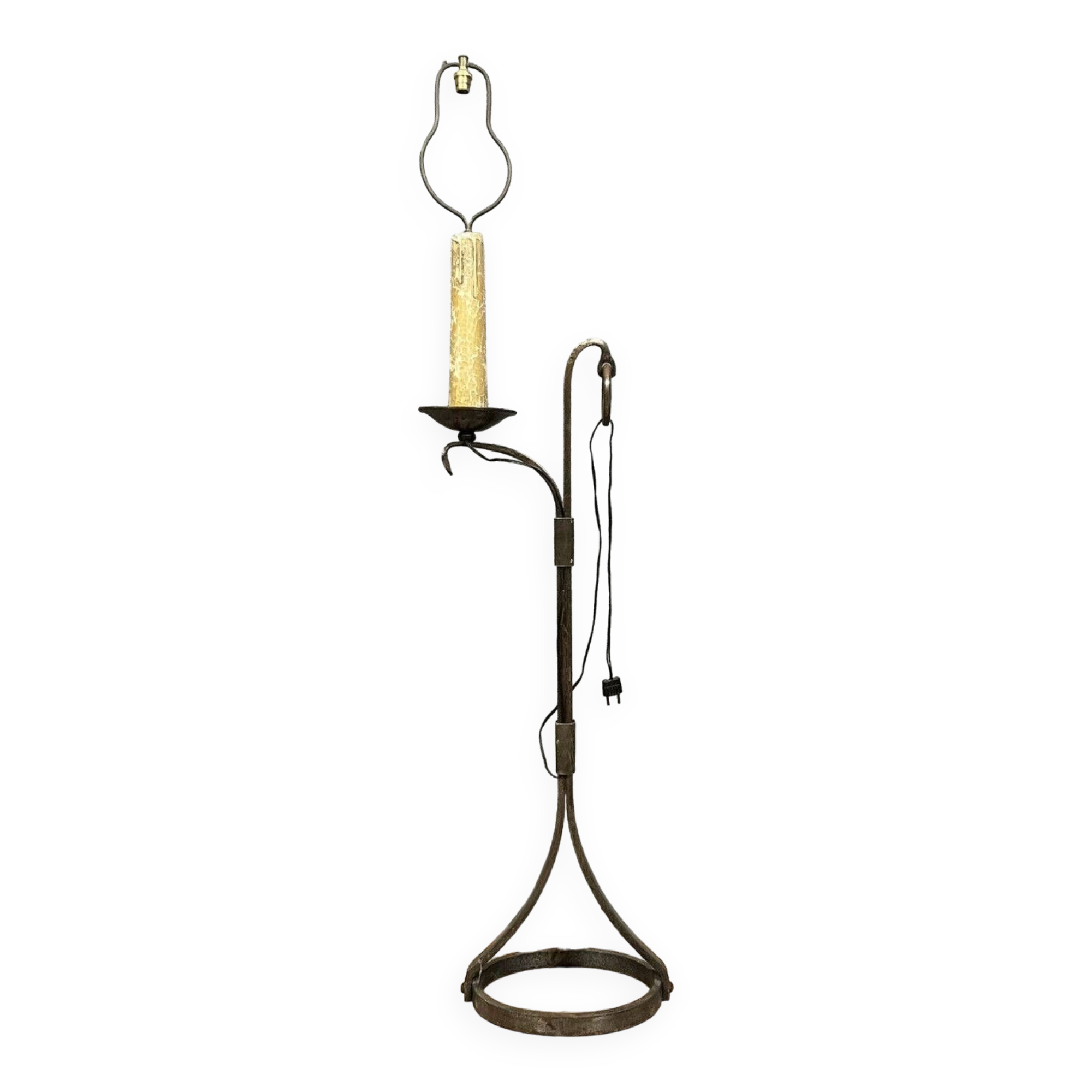 Jean-Pierre Ryckaert: wrought iron floor lamp in the shape of a torchiere circa 1950