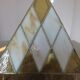 "Pyramid" lamp in mother-of-pearl, glass and brass 70s