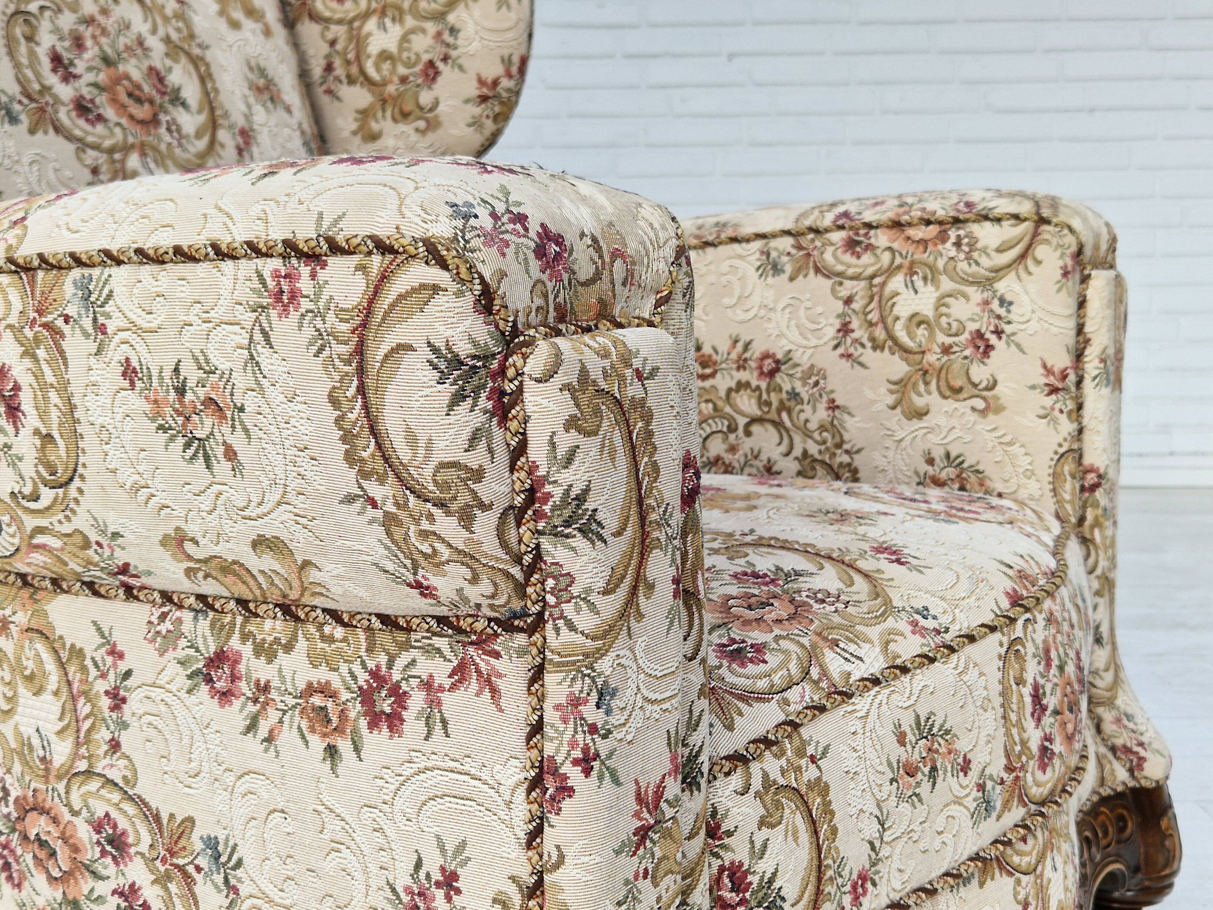 Fauteuil relax danois en tissu années 1950