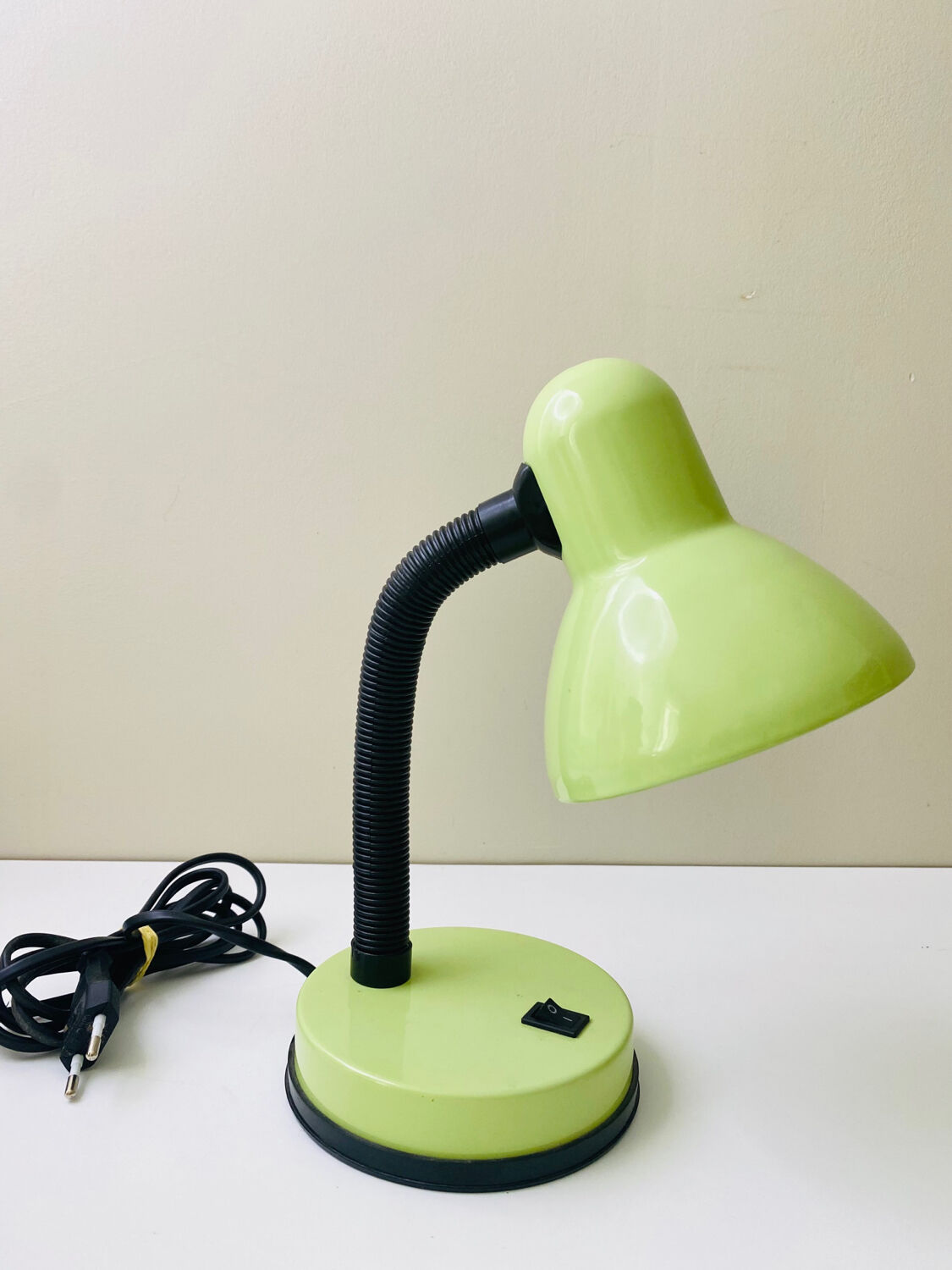 Vintage lacquered metal table lamp