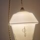 White opaline pendant lamp with gold décor