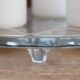 Round decorative glass tray with leaf pattern