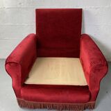 Red Club Chair with Fringe