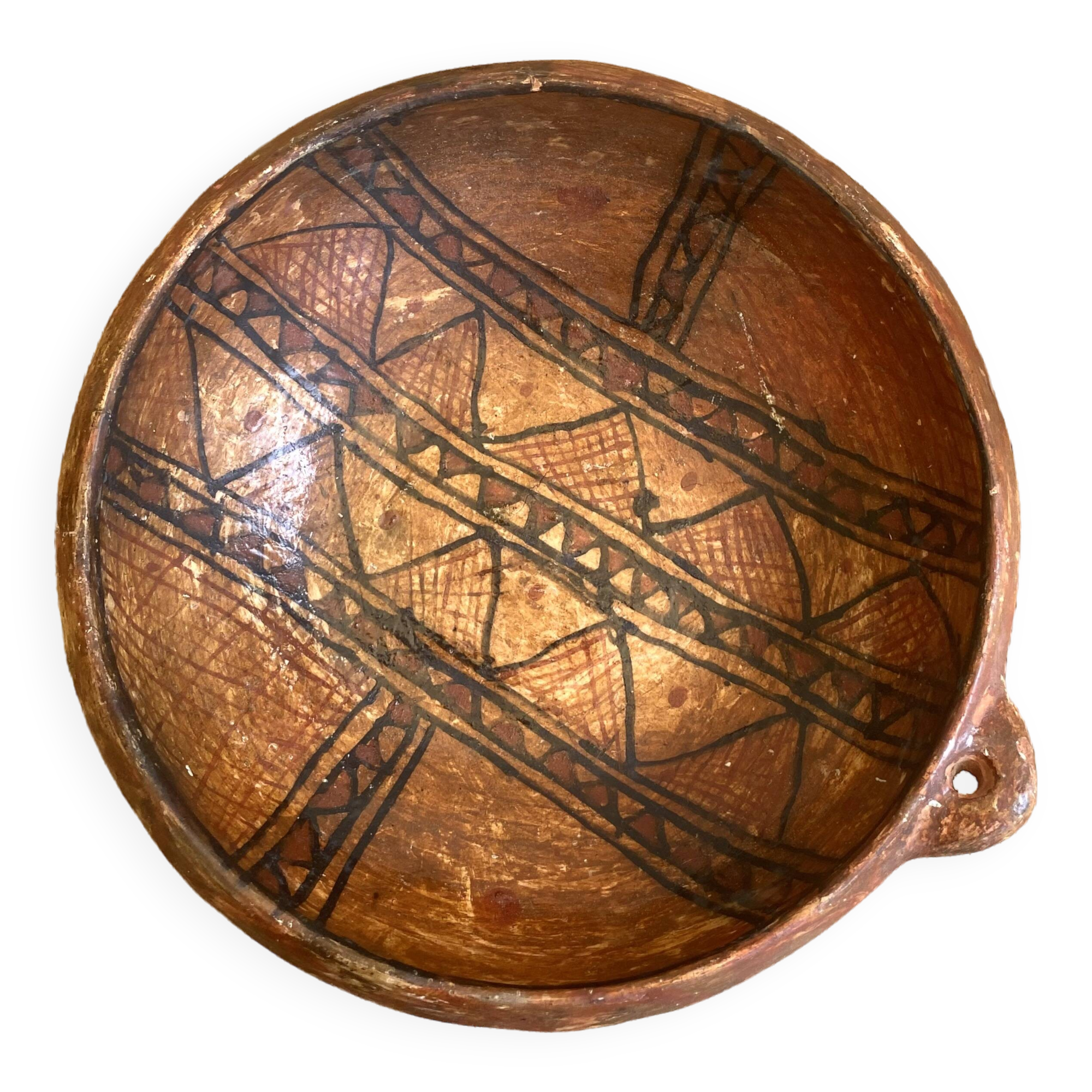Berber dish, painted terracotta