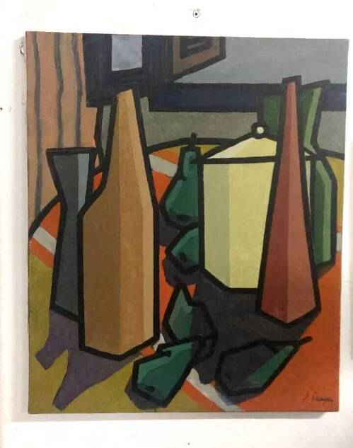 Nature morte à l'huile par Franco Prayer (1924) 60x50 cm
