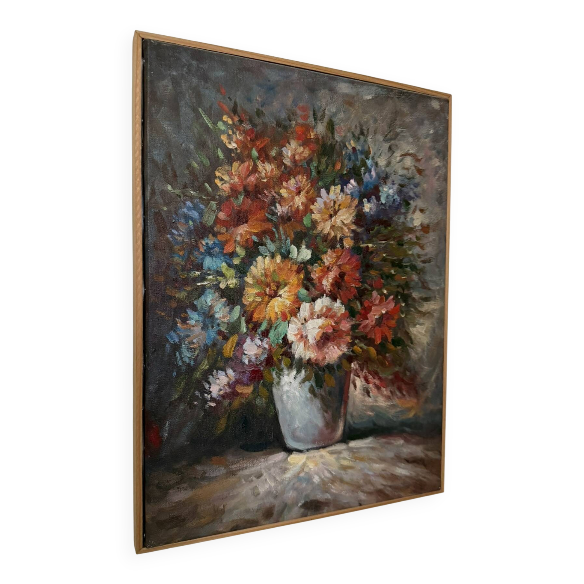 Oil on canvas flower bouquet