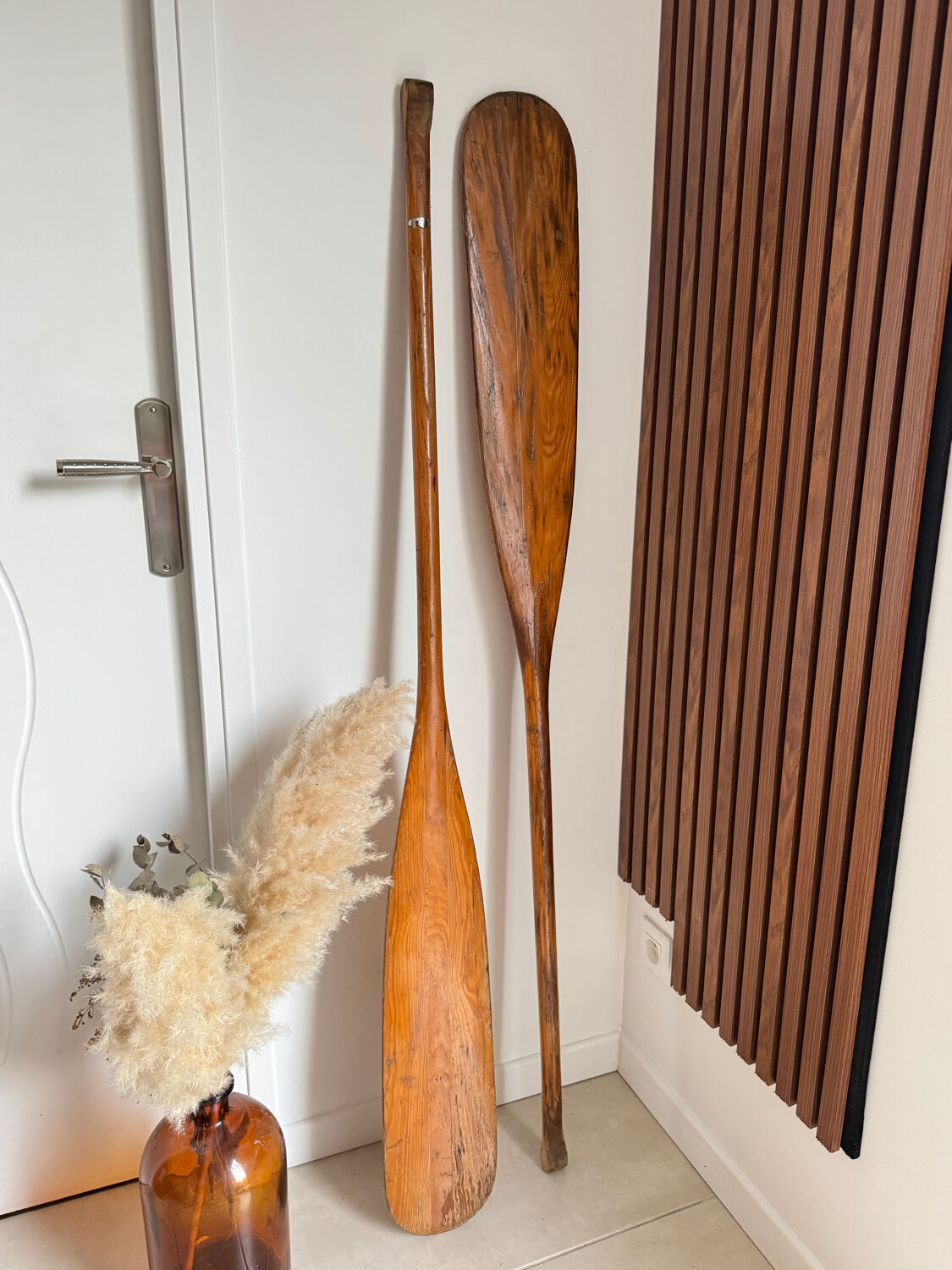 Pair of solid wood paddles