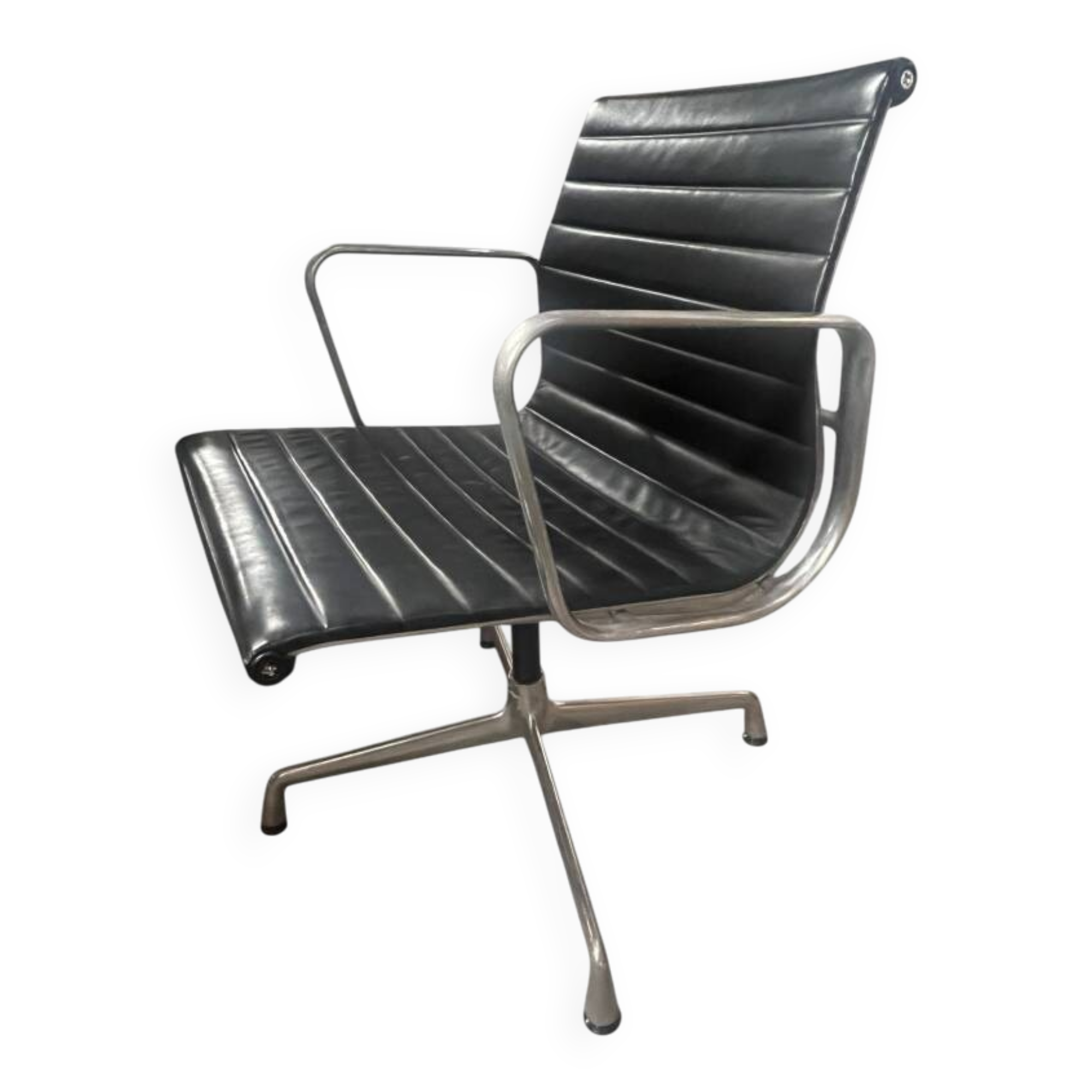 Leather office chair with chrome legs VITRA