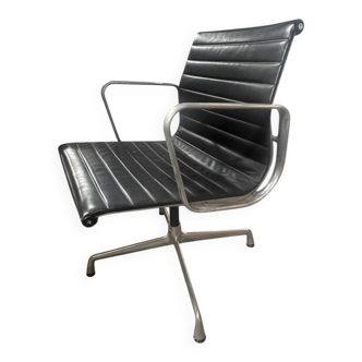Leather office chair with chrome legs VITRA
