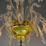Murano Glass Venetian Chandelier, Colorless, Three Levels of Light