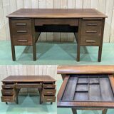 60s English flat desk in oak