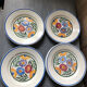 Lot de 12 assiettes fleuries