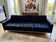 Three-seater sofa Florence Knoll navy blue velvet