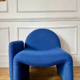 Vintage 70s wool fireside chair