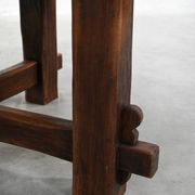 Rustic Brutalist Wooden Dining Table, France 1920s