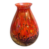 Large antique iridescent multilayer glass vase – attributed to Clichy or Pantin.