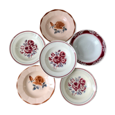 Lot d'assiettes creuses dépareillées Digoin Sarreguemines et Badonviller années 30-40