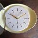 Vintage ceramic clock oval silent wall clock "Jaz yellow white gold"