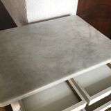 Vintage dentist furniture in wood and marble