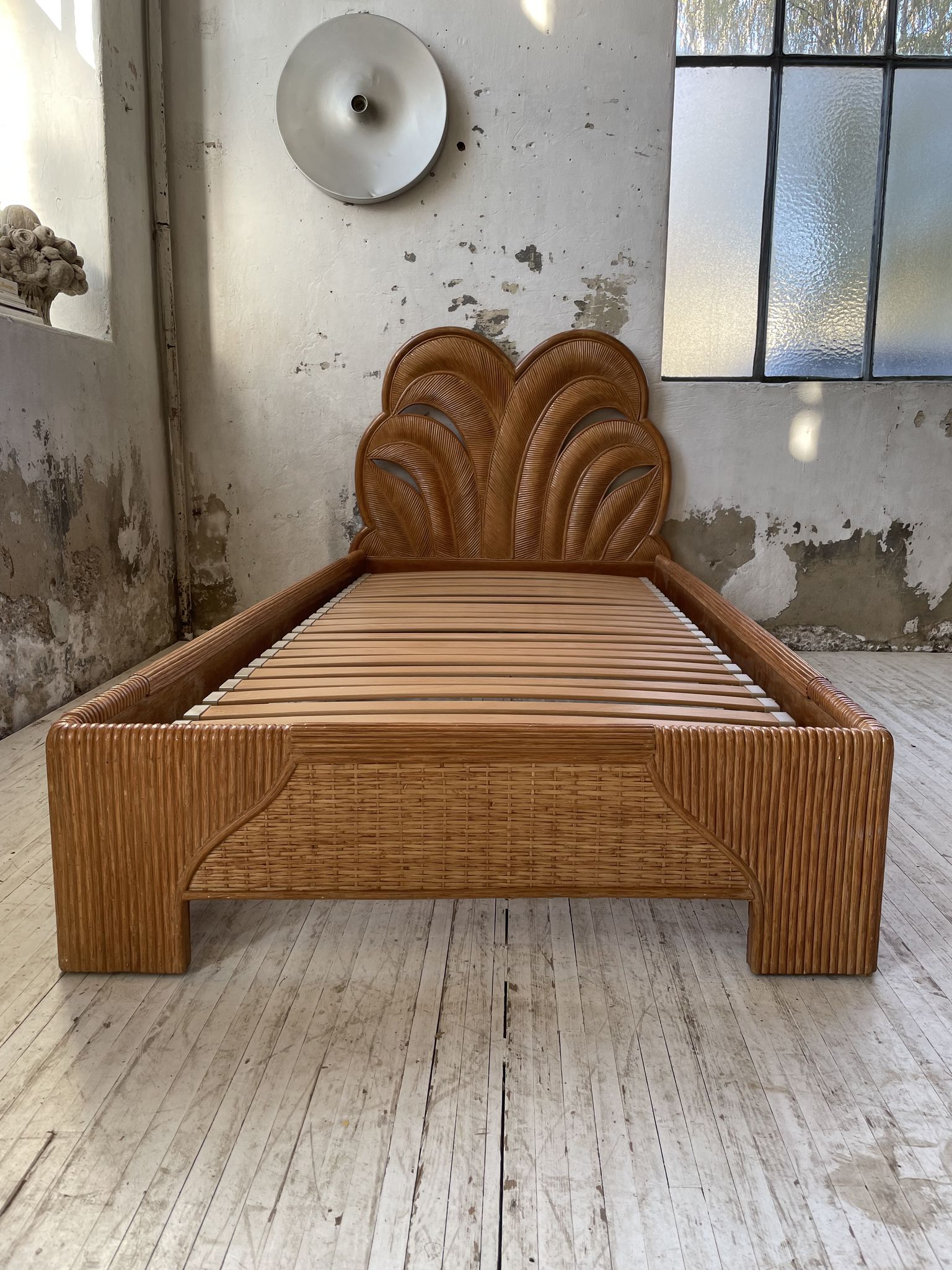 Bed 1 place "palm" wicker and rattan Vivai Del Sud
