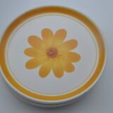 Old service 5 plates sarreguemines model roseline collection art table