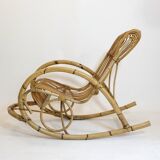 Rohe Noordwolde, rocking chair en rotin des années 60-70.