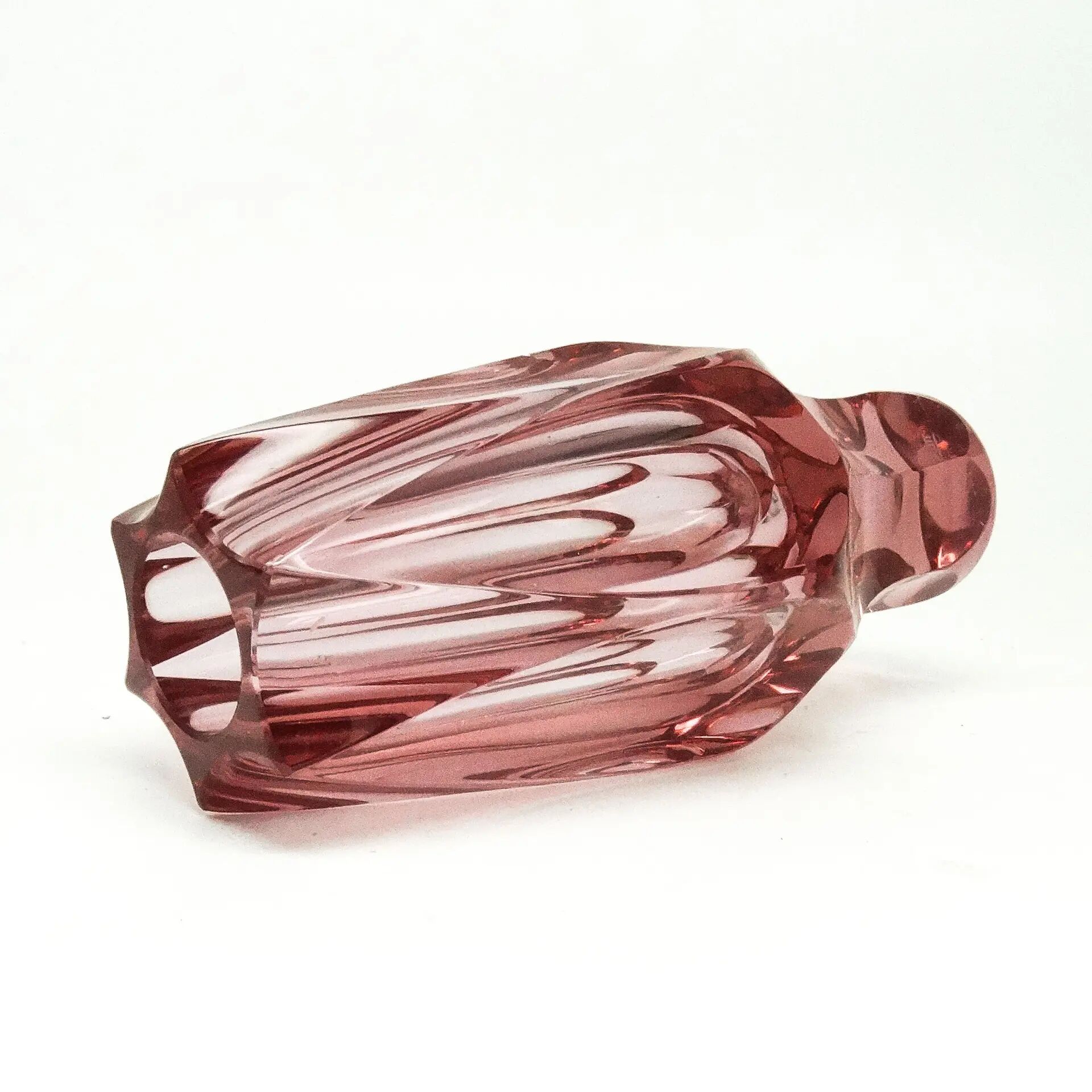 Art Deco vase, crystal, designed by J. Hoffmann, Moser, Czechoslovakia, 1950s