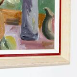 Original  Mid-Century Oil On Board Painting" Still Life with Flowers "--Vintage & Framed