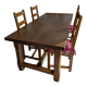 Lot d'une Table de ferme chêne massif de France et ses six chaises