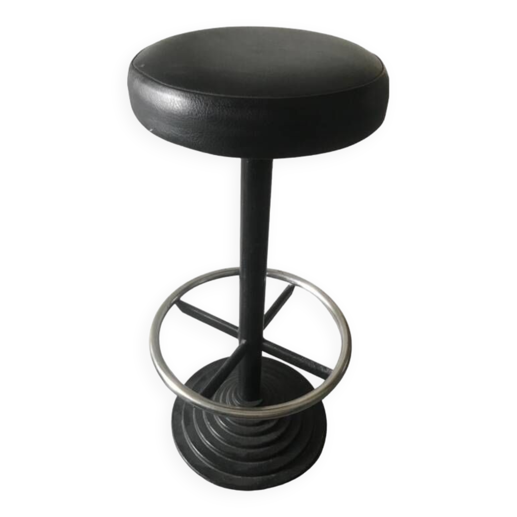Black cast iron bar stool