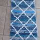 Recycled cotton handcrafted rug - Reversible - Blue and ecru