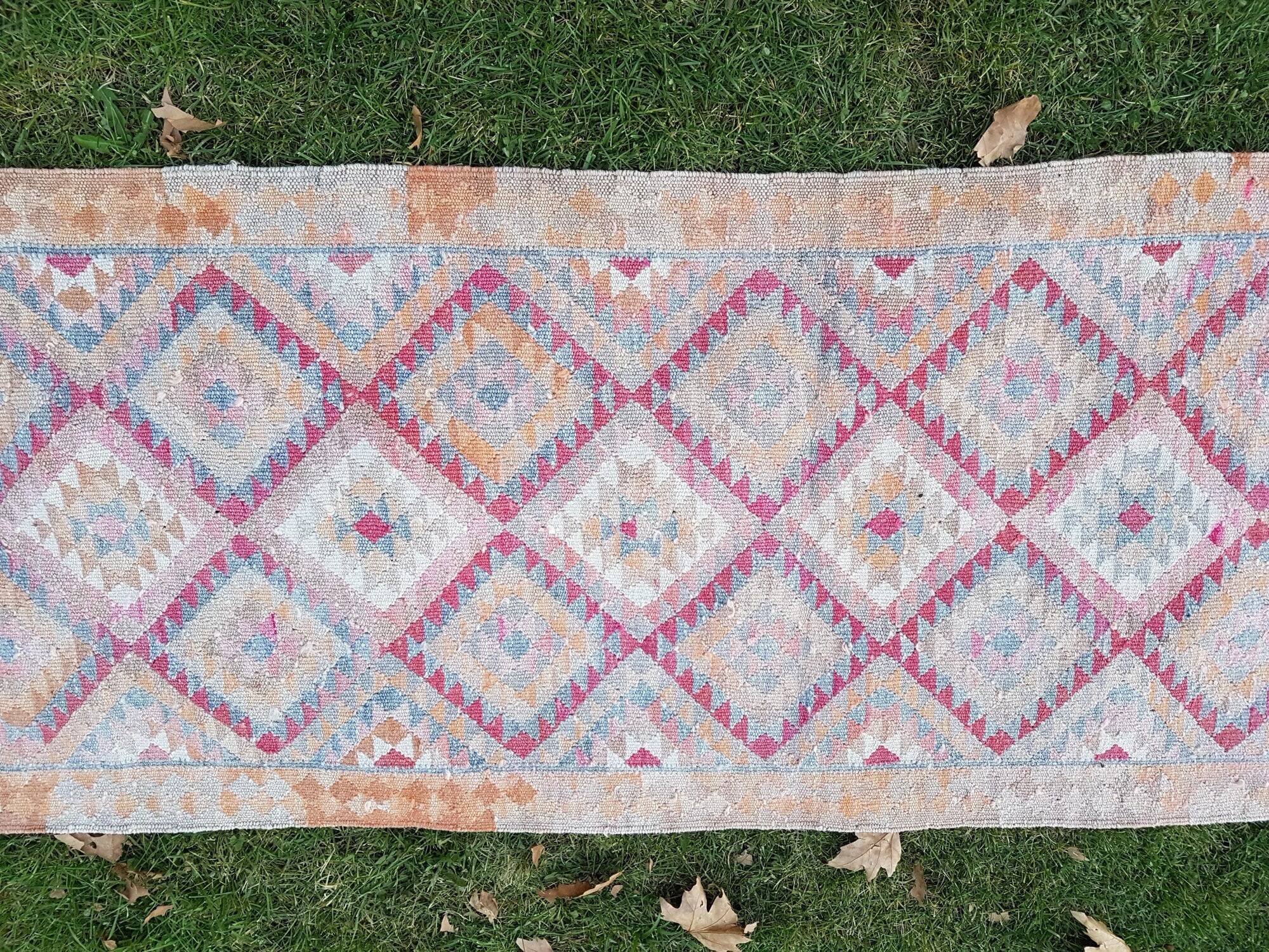 Vintage Turkish hallway rug 80x300 cm