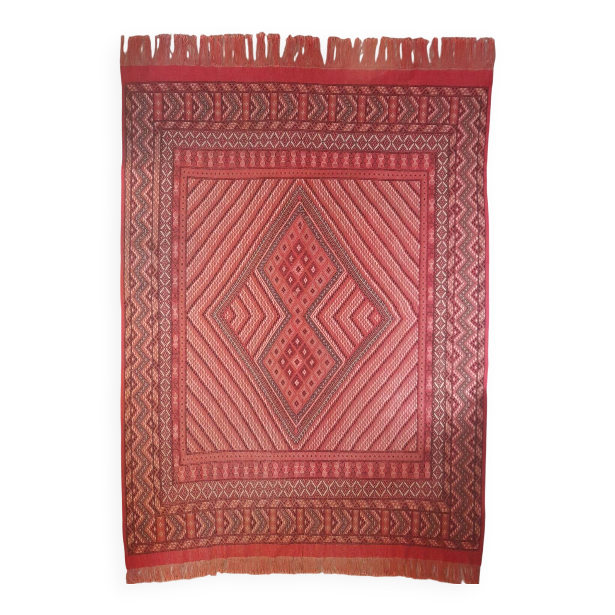 Large vintage Tunisian mergoum rug 258x330cm